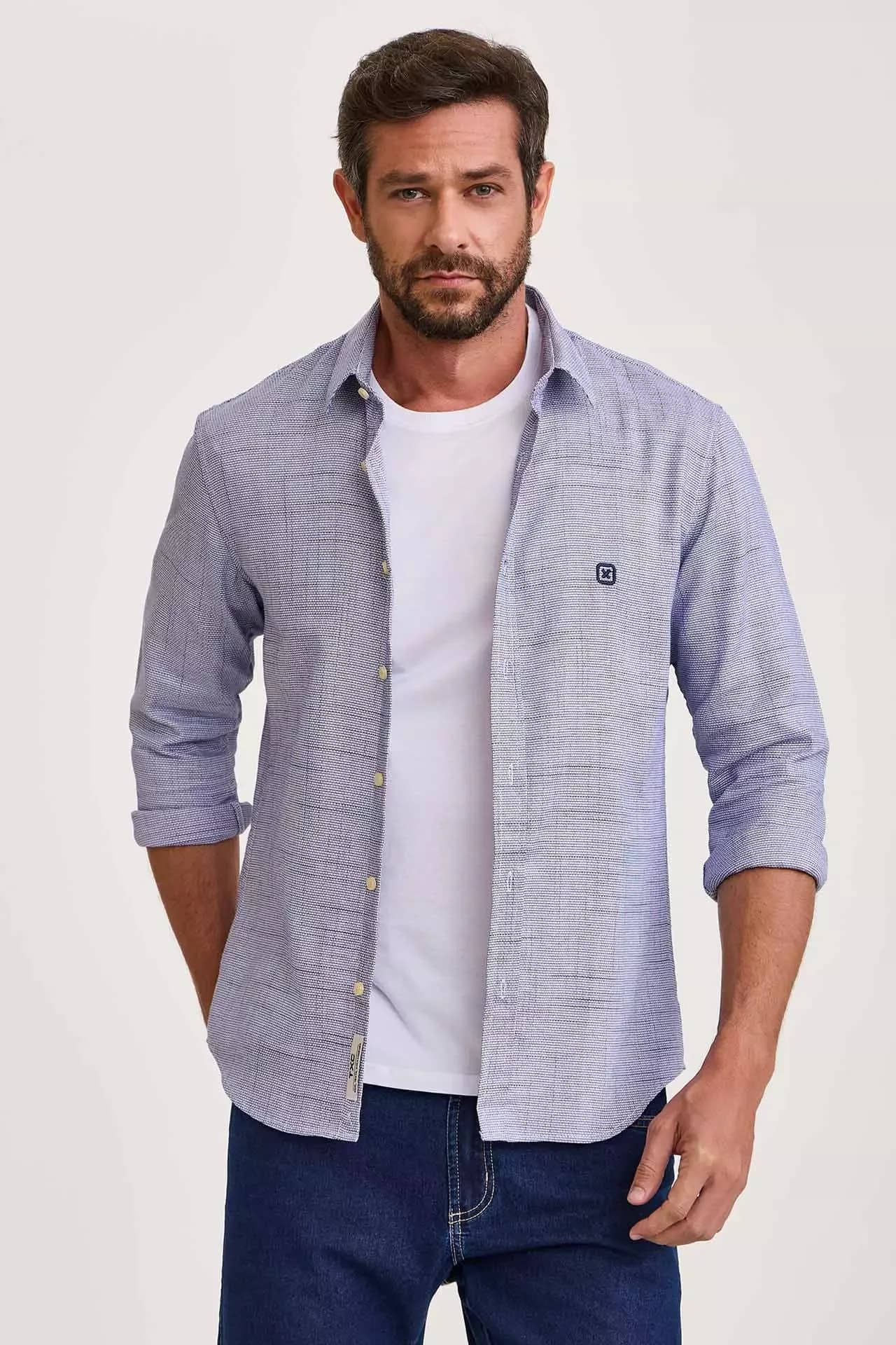 Camisa ML Slim Maquinetado