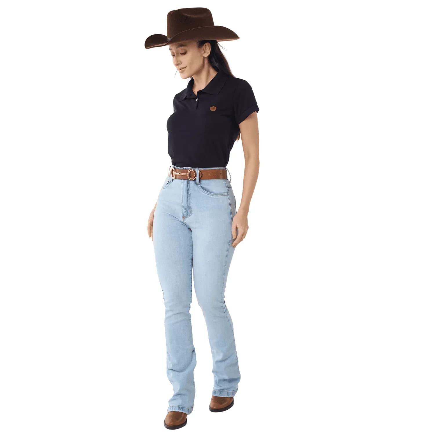 Calça Jeans Feminina Boot Cut Flor de Liz